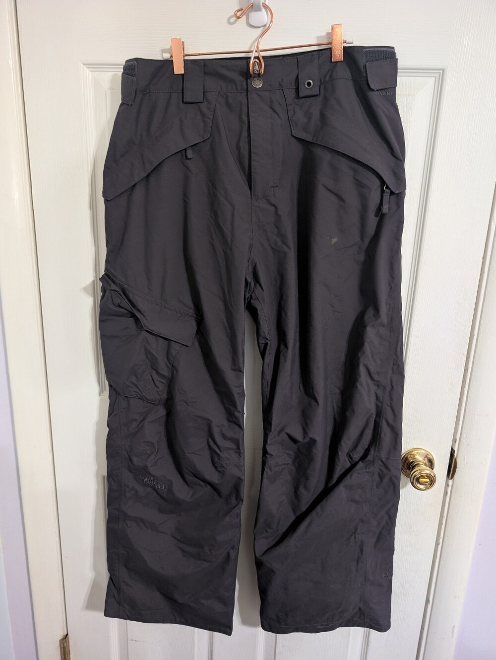 North Face Mens Snow Pants Gray Hyvent Ski Snowboard Size Large *stains*
